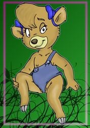 anthro bear bows cub disney female female_only fur furry mammal molly_cunningham nipples overalls solo special_k tagme talespin young