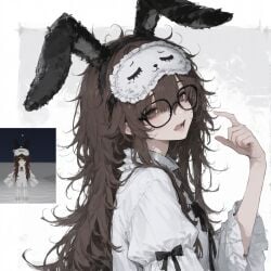 1girls 2026 2d ai_generated breasts brown_eyes brown_hair bunny_ears cl4wny clothed clothing cute cute_face female glasses light-skinned_female light_skin long_hair medium_breasts messy messy_hair oc open_mouth original original_characters pajama_pants pajama_shirt pajamas princess_peach roblox roblox_avatar roblox_game roblox_studio robloxian sleep_molestation sleepwear