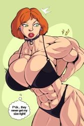 abs big_breasts big_muscles black_bra black_panties family_guy lois_griffin muscular_female piercing sirgabs