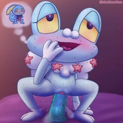 blubluumon cowgirl_position dildo froakie furry pokemon pokemon_(species) solo solo_female solo_focus squirting tagme vaginal_juices vaginal_penetration video