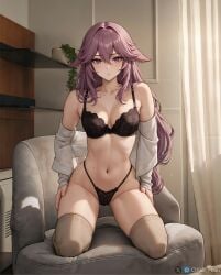 ai_generated ass ass_focus breasts citlali_main dress female genshin_impact half_naked half_nude sexy sexy_body sexy_female sexy_pose solo solo_female underwear yae_miko