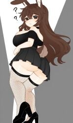 1girls ? ai_generated ass ass_focus behind_view below_view big_boobs big_breasts big_tits boobies boobs booty breasts brown_hair bunny_ears bunny_tail butt butt_focus choker confused confused_expression confused_face confused_look curly_hair fancy fancy_clothing fancy_dress fishnet_legwear fishnet_thighhighs fishnets gacha gacha_club gacha_life gacha_life_2 honeybunn14 kim_chan long_hair rabbit_ears rabbit_tail shoulders shoulders_exposed skirt tits titties viewed_from_behind viewed_from_below