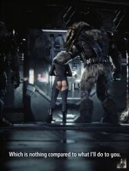 3d alien ass ass_focus assisted_exposure butt butt_crack butt_focus buttcrack captured exhibitionism exposed exposed_ass exposed_butt forced_exposure halo_(game) halo_(series) halo_2 humiliation larger_male miranda_keyes no_panties prisoner public_exposure public_indecency public_nudity tartarus threatening torn_bodysuit torn_clothes torn_clothing xbox_game_studios