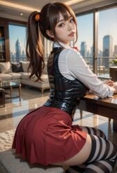 ai_generated bible_black brown_hair imari_kurumi school_uniform stockings