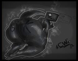 all_fours artwork_(digital) ass ass_bigger_than_body big_ass black_body black_scales blush butt_focus cartoonwizzard dinophilia dinosaur dinosaur_(google_chrome) femboy google google_chrome huge_ass lonely_t-rex musky_butt prehistoric_species presenting_hindquarters showing_butt small_balls sweating sweaty_ass sweaty_body t-rex tyrannosaurus_rex waiting_for_sex