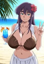 ai_assisted ai_generated cleavage coconut_bra desert_punk huge_breasts junko_asagiri looking_at_viewer