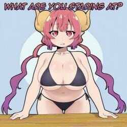 1girls ai ai-created ai_assisted ai_generated big_ass big_breasts bikini breasts dragon dragon_girl grok grok_(x) ilulu_(dragon_maid) ilulu_(maidragon) kobayashi-san_chi_no_maidragon thick_thighs