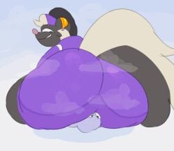 2d_animation ambiguous_gender animated anthro asphyxiation ass big_butt bottom_heavy breath_play butt_smother clip_studio_paint_(artwork) closed_eyes clothing digital_media_(artwork) duo fur gasp gasping_for_air grey_body grey_fur hat headgear headwear huge_butt human iamapoliceman looking_at_another looking_back looking_back_at_another mammal mephitid musk musk_cloud musky_butt narrowed_eyes open_mouth open_smile purple_clothing sharp_teeth skunk smile smothering tail teeth white_body white_fur wide_eyed