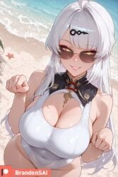 ai_generated big_ass big_breasts big_butt blush brandonsai female female_only full_body fully_clothed hoyoverse huge_breasts mihoyo pov yixuan_(zenless_zone_zero) zenless_zone_zero