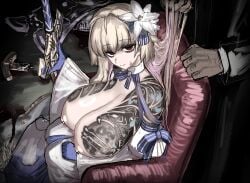 archetype_earth blonde_hair fate/grand_order maabo_harusame nipple_piercing yakuza_tattoo