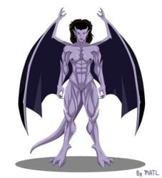 absurd_res angela_(gargoyles) disney extreme_muscles female fitness gargoyles hi_res humanoid matl nipples pussy solo