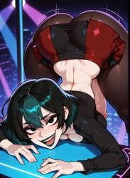 1futa 1futanari abs ai_generated artist_request ass big_ass big_breasts big_hips black_eyes black_eyeshadow black_hair black_lip black_lips black_lipstick black_makeup breasts cleavage clothed clothing eyebrows eyelashes female female_focus female_only futa_only futanari goth goth_futa goth_girl goth_makeup gothic gothic_girl gothified green_hair grin gwen_(tdi) long_hair looking_at_viewer medium_breasts medium_hair navel seductive seductive_look seductive_smile skirt smile smirk smooth_skin solo solo_female solo_focus total_drama_island velfur