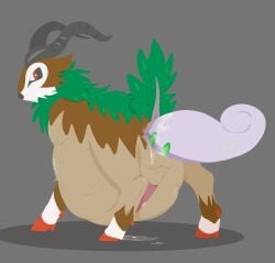 anal anal_tail_gulp anal_vore anatomically_correct aspeneyeswatching balls bodily_fluids bovid caprine cum duo feral generation_6_pokemon genital_fluids genitals gogoat goodra hooves lineless male male/male male_only male_pred mammal nintendo penis pokemon pokemon_(species) rear_view vore willing_pred willing_prey