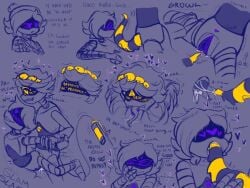 1boy 1girls anal_penetration anal_sex beanie beanie_hat blowjob cum_in_mouth grey_hair heart-shaped_pupils intercourse male/female murder_drones n_(murder_drones) penetration purple_eyes purple_hair robot_boy robot_girl robot_sex sex straight straight_sex tentacle_cock thecrowstash uzi_(murder_drones) yellow_eyes