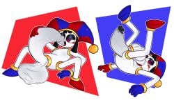 1futa all_the_way_through ass autofellatio balls black_hair cock_ring eyeshadow flat_chest foreskin futa_only futanari gloves half-closed_eyes hands_on_floor huge_balls huge_cock jester jester_hat jingles_(artist) laying_down legs_up looking_at_penis looking_away massive_balls massive_penis nippleless partially_clothed penis penis_focus pomni_(the_amazing_digital_circus) saggy_balls sequence shoes simple_background solo solo_futa spread_legs the_amazing_digital_circus tongue_in_foreskin uncut