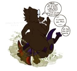 anthro ass big_butt canid canine canis degradation domestic_dog dominant dominant_female duo eyewear facesitting fart fart_bullying fart_fetish farting_on_another farting_on_face female female_farting glasses grin hi_res humiliation looking_back machine male male/female mammal nasenbluten nude nude_female protogen sitting_on_another smile sound_effects stinkface submissive submissive_male tongue tongue_out waving_hand