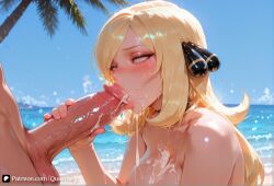 1boy 1girls ai_generated ass beach big_ass big_breasts big_butt big_thighs blonde_female blonde_hair boobjob breasts completely_naked cum cum_in_mouth cum_inside cum_on_breasts cynthia_(pokemon) exposed_breasts female open_mouth penis penis_in_mouth pokemon queenary sole_female thick thick_ass thick_hips thick_legs thick_thighs thighs voluptuous voluptuous_body voluptuous_female wide_ass wide_hipped_female wide_hips