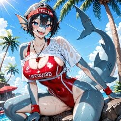 ai_generated female furry lifeguard nayrex shark wet wet_body