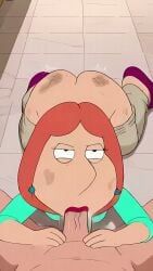 1boy 1boy1girl 1girls ai_generated animated artist_request ass big_ass blowjob breasts exposed_ass family_guy fellatio female female_focus lipstick lois_griffin male milf no_sound oral orange_hair pants pants_down partial_male penis penis_in_mouth red_lipstick straight tagme video wide_hips