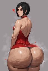1girl 1girls ada_wong ai_generated asian asian_female ass big_ass big_butt black_hair bob_cut bottom_heavy bubble_ass bubble_butt cellulite curvaceous curvy curvy_figure dress fat_ass female hips musk musk_clouds oiled oiled_skin perfect_ass red_dress resident_evil sexy sexy_body sexy_female short_hair slutty_dress sweat taiga20 thick thick_ass thick_thighs voluptuous voluptuous_female wet wide_ass