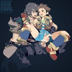 2boys anal censored cum fujimoto_hideaki gay male male_only multiple_boys penis rex_(xenoblade) salvager_headwear salvager_trousers salvager_vest tagme xenoblade_(series) xenoblade_chronicles_2 yaoi zeke_von_genbu_(xenoblade)