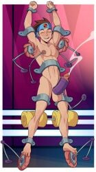 cum cumshot lan_hikari male_only mega_man mega_man_battle_network mega_man_nt_warrior restrained tickling tickling_machine yuunsfw