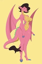 1girls 2019 american_dragon:_jake_long animal_ears anthro anthrofied black_hair black_nose breasts disney dragon dragon_girl dragon_wings dragoness earrings eyebrows eyelashes female female_only humanoid_hands jewelry mature_female milf mother multicolored_scales nude parent pink_scales plain_background reptile riipley scales scalie solo standing susan_long tail tan_scales thick_thighs twitter two_tone_scales wide_hips wings