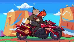 anal anal_insertion anal_sex animated animated_gif baldur_89 bigger_female bike doggy_style fucked_from_behind fucked_into_submission fucked_silly genshin_impact gif hilichurls_(species) hoyoverse latex latex_clothing long_hair loop looping_animation mavuika_(genshin_impact) motorcycle musi_cassie pixel_animation pixel_art red_eyes red_hair side_view sideboob size_difference smaller_male sound tagme video