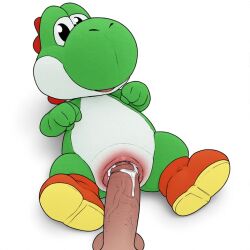 ai_generated cum cum_in_pussy cum_inside dinosaur human_penis nintendo penis penis_in_pussy sex super_mario_bros. vagina yoshi