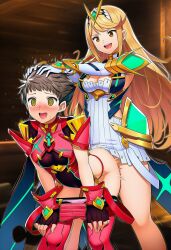 ai_generated futanari hypnosis mythra_(xenoblade) pyra_(cosplay) rex_(xenoblade) rule_63 xenoblade_(series) xenoblade_chronicles_2