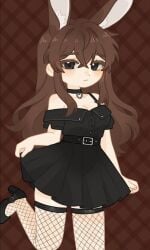 1girls ai_generated bunny_ears character_introduction character_profile choker fancy_clothing fancy_dress fishnets gacha gacha_club gacha_life gacha_life_2 honeybunn14 kim_chan not_porn rabbit_ears