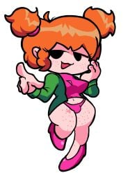 1futa :3 d-side_girlfriend edited edited_art edited_official_artwork freckles friday_night_funkin friday_night_funkin_(d-side) friday_night_funkin_mod ginger ginger_hair green_vest guestuser360 light-skinned_futanari panties pink_heels pink_panties pink_shirt pink_thong solo solo_focus tagme thong