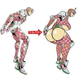 ! ass_expansion breast_expansion breasts dat_ass epitaph_(jjba) exposed exposed_ass female funny gender_transformation genderswap hirohiko_araki huge_ass huge_breasts humor jojo's_bizarre_adventure king_crimson male mtf_transformation riptionary rule_63 stand_(jjba) surprised transformation vento_aureo voluptuous