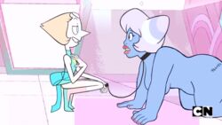 2girls accurate_art_style cartoon_network holly_blue_agate humiliation leash multiple_girls naked pearl_(steven_universe) small_dom_big_sub steven_universe tattoo that_will_be_all_(steven_universe) yuri