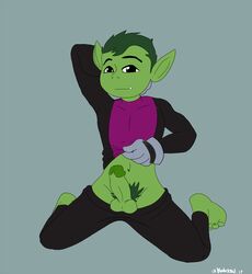 2017 beast_boy boner dc erection humanoid humanoid_penis kolossal male male_only penis solo solo_male teen_titans testicles