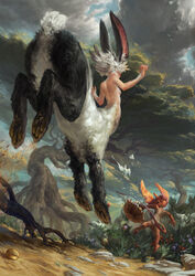 2019 5_fingers absurd_res ambiguous_gender ass avian balls bird black_fur blue_feathers breasts cloud detailed_background easter_egg feathered_wings feathers feral flower fluffy fluffy_tail flying fur grass group hair hi_res humanoid humanoid_taur inner_ear_fluff lagomorph lagomorph_taur large_group leporid leporid_taur male mammal multicolored_fur nude outside penis plant rabbit rabbit_taur rock roots running signature sky taur thomas_chamberlain_-_keen tree two_tone_fur unknown_species white_feathers white_fur white_hair wings