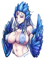 1girls anivia big_breasts breasts cleavage female female_only human humanized large_breasts league_of_legends looking_at_viewer solo tinnies