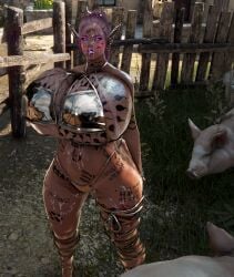 3d bdo bimbo black_desert_online blonde_hair body_writing boobs_bigger_than_head breasts cow_ears cow_horns cow_print cow_tits cum_on_body cum_on_breasts cum_on_face cum_on_thighs cumdumpster dark_elf degradation elf elves female free_use gold_bikini huge_breasts humiliation interracial no_consent onahole pig_nose pigs pregnant pregnant_belly qos qos_tattoo queen_of_spades raceplay ranger_(black_desert) screencap screenshot sperm_tattoo succubus succubus_horns tattoo tattoos toilet urinal used_as_an_object video_game yourbdowhore