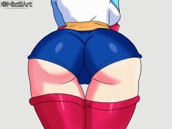 1girls ass ass_focus ass_grab big_ass big_breasts big_butt brawl_stars butt_focus butt_grab eating_ass female female_focus female_only fully_clothed girls_only hiding janet_(brawl_stars) miztliart no_ai pink_hair sfw shorts silly sister supercell teenage_girl teenager voyeur voyeurism watching wholesome