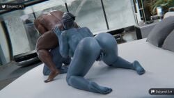 1boy 2girls 3d alien alien_girl alien_humanoid ardat-yakshi asari bed bedroom bedroom_sex big_ass big_breasts bioware bisexual bisexual_female blue-skinned_female blue_body blue_skin bottom_heavy breasts bust busty chest curvaceous curvy curvy_figure dark-skinned_male dark_skin electronic_arts eskandart female hair_tentacles hips hourglass_figure huge_ass huge_breasts humanoid interracial interspecies large_ass large_breasts legs liara_t'soni male male/female mass_effect mature mature_female morinth sex slim_waist tentacle_hair thick thick_hips thick_legs thick_thighs thighs threesome top_heavy voluptuous waist wide_hips wide_thighs