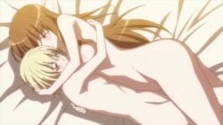 aki_sora aoi_aki aoi_sora big_ass blonde_hair brown_hair hugging incest long_hair older_female older_sister sister thick_thighs younger_male