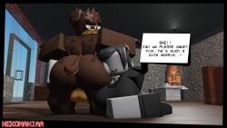 3d ass ass_focus ass_grab balls brown_fur canine canine english_text femboy furry grey_skin male/female nekomaniaa nude_male_clothed_female puppy roblox roblox_avatar roblox_game robloxian self_upload