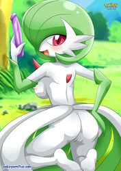 1girls anus areolae ass ass_grab barefoot blush breasts butt_grab day dildo female female_gardevoir female_only field gardevoir generation_3_pokemon green_hair humanoid looking_back mega_evolution mega_gardevoir nintendo nipple nipples open_mouth outside pokémon_(species) pokemon pokemon_(species) pokemon_rse pokepornlive pussy red_eyes sideboob smile soles solo tagme toys