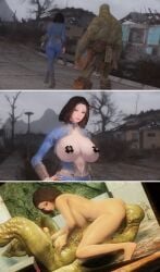 3d 69 69_position bethesda_softworks bigger_male eating_pussy emotrashcan fallout fallout_4 handjob interspecies monster_cock sole_survivor_(female) strong_(fallout) super_mutant vault_dweller vault_suit