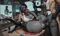 ai_generated anal autofellatio cum cum_in_ass cum_in_mouth deadlock feet futanari mcgold4553 paradox_(deadlock) valve
