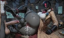 after_anal ai_generated cum cum_in_ass deadlock feet futanari intersex mcgold4553 paradox_(deadlock) valve