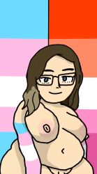 1dickgirl brown_hair chubby chubby_female dickgirl ephixa_(artist) female functionally_nude_female glasses gloves lesbian_pride_colors naked nude self-insert self_insert self_upload trans_woman trans_woman_(lore) transfem transgender_pride_colors