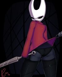 1girl 1girls angry arachnid ass back_view clothed exposed_skin female female_only grumpy holding_weapon hollow_knight:_silksong hornet_(hollow_knight) insect_girl insects legwear looking_at_viewer looking_back panties para-mour_(artist) spider spider_girl tagme team_cherry upskirt weaver_(hollow_knight)