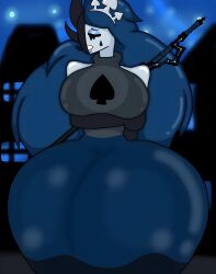 1girls big_breasts breasts closed_eyes closed_eyes_female dark_blue_dress dark_blue_hair female female_focus female_only grey_shirt knight_of_despair library_of_ruina long_hair magical_girl oomyloops project_moon spade sword sword_behind_back teeth teeth_showing thicc thicc_thighs thick thick_hips thick_legs thick_thighs