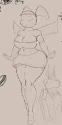 2girls big_breasts breasts building butt_witch colonel-gabbo destruction drawpile female female_only giantess hip_check jenny_wakeman multiple_girls my_life_as_a_teenage_robot robot robot_girl robot_humanoid twelve_forever xj9